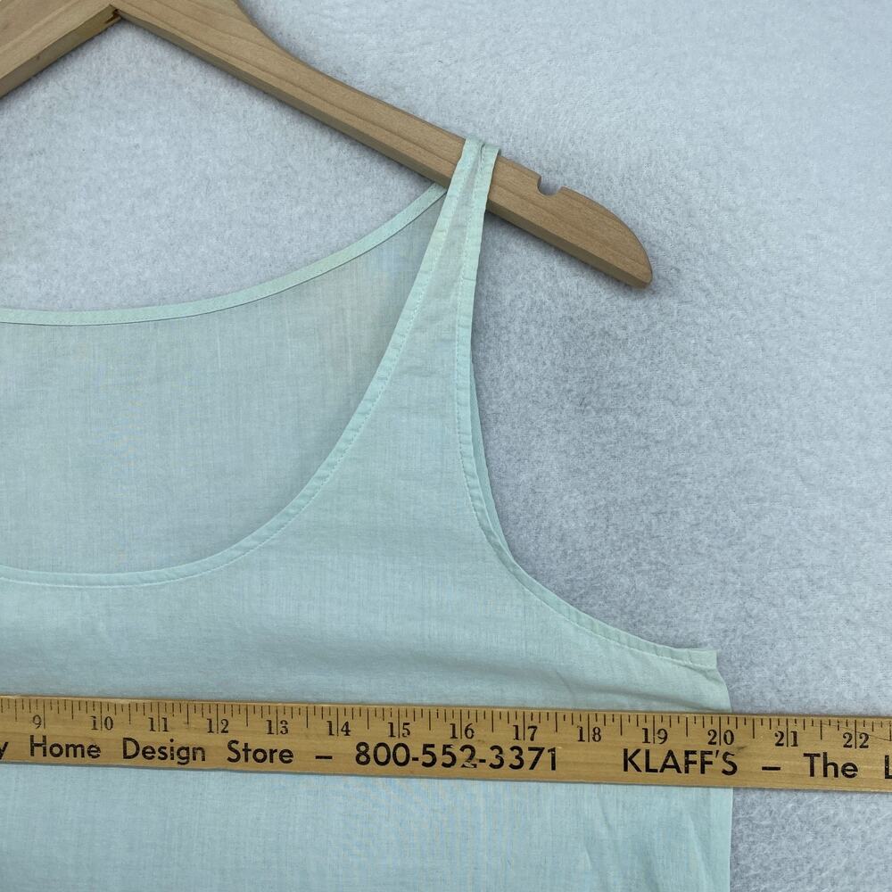 EILEEN FISHER Slip L Organic Cotton Gauze Dress Scoop Neck Tank Aqua Blue - Picture 9 of 11